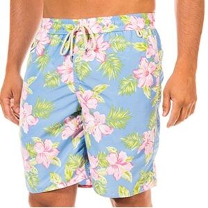 Polo Ralph Lauren Swim Trunk Board Shorts Men S 26x18 Lined Hibiscus Floral 8.5”